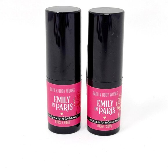 LOT OF 2 Bath & Body Works Emily in Paris Lipstick BONJOUR BLOSSOM  Sealed NEW - Picture 1 of 5